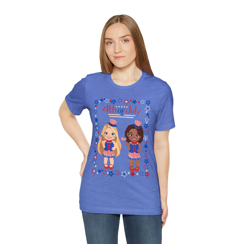 4th of July Patriotic Girls Short Sleeve T-Shirt