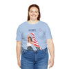 Cute Patriotic and Free Lady Celebrating the 4th of July Short Sleeve T-Shirt