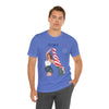 Cute Patriotic and Free Lady Celebrating the 4th of July Short Sleeve T-Shirt