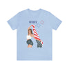 Cute Patriotic and Free Lady Celebrating the 4th of July Short Sleeve T-Shirt