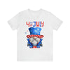 Brave and Patriotic Gnome on the 4th of July Short Sleeve T-Shirt