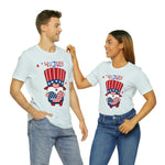 Patriotic Gnome Showing Love on the 4th of July Short Sleeve T-Shirt