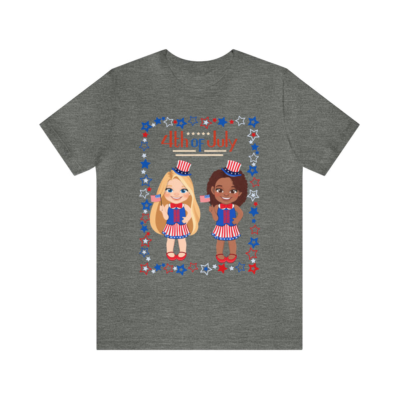 4th of July Patriotic Girls Short Sleeve T-Shirt