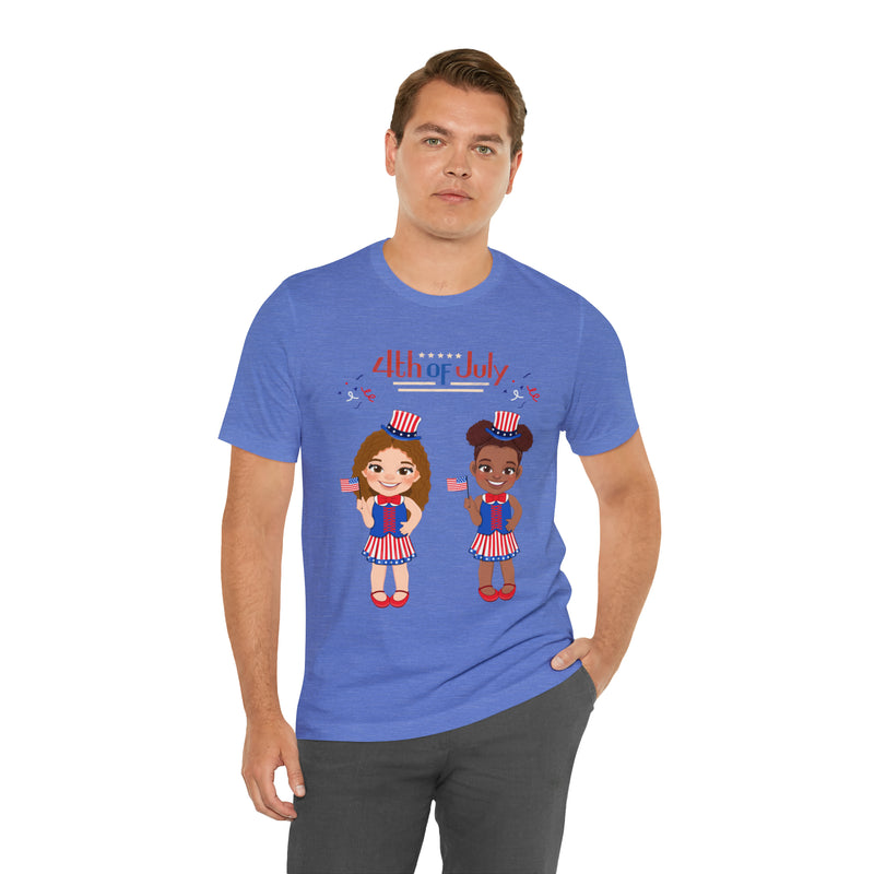 Celebrate With Us Patriotic Girls 4th of July Short Sleeve T-Shirt