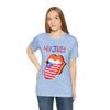 Patriotic Lips Being Funny on the 4th of July Short Sleeve T-Shirt