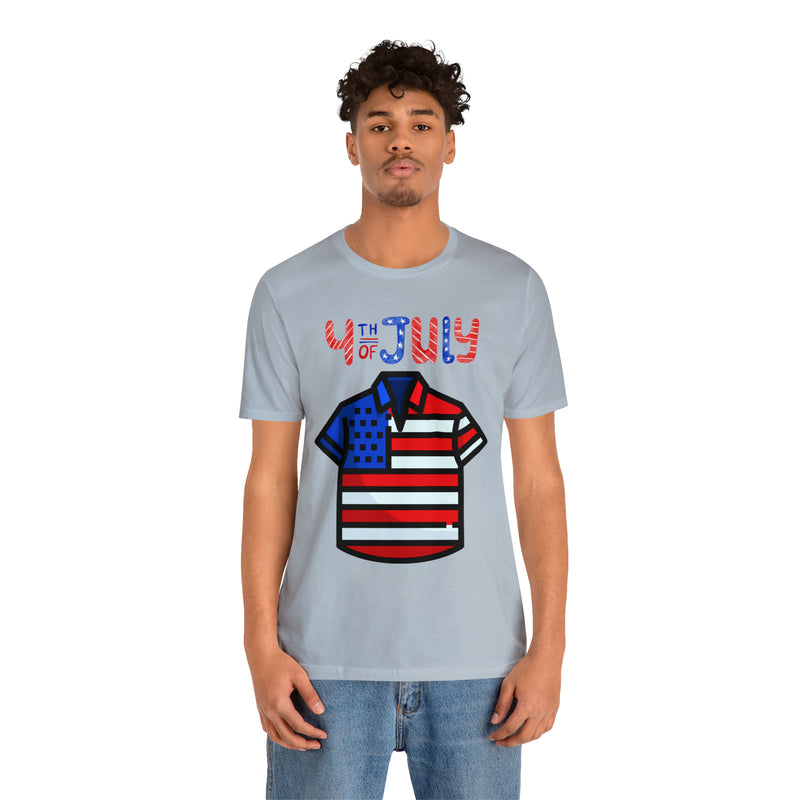 Patriotic Red, White and Blue Casual Shirt 4th of July Short Sleeve T-Shirt