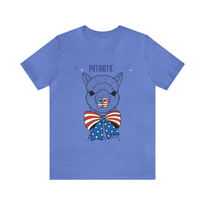 Patriotic Llama Love on the 4th of July Short Sleeve T-Shirt