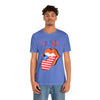 Patriotic Lips Being Funny on the 4th of July Short Sleeve T-Shirt