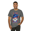 Home of the Brave Patriotic Gnome 4th of July Short Sleeve T-Shirt