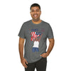The Joy of Being Patriotic Lady Celebrating the Land of the Free 4th of July Short Sleeve T-Shirt