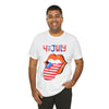 Patriotic Lips Being Funny on the 4th of July Short Sleeve T-Shirt