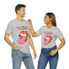 Patriotic Lips Being Funny on the 4th of July Short Sleeve T-Shirt