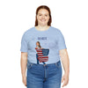 Let's Be Patriotic Flags and Fireworks Lady 4th of July Short Sleeve T-Shirt