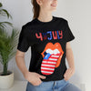 Patriotic Lips Being Funny on the 4th of July Short Sleeve T-Shirt