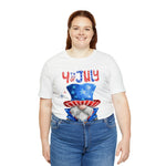 Brave and Patriotic Gnome on the 4th of July Short Sleeve T-Shirt