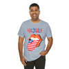 Patriotic Lips Being Funny on the 4th of July Short Sleeve T-Shirt