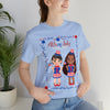 Celebrating 4th of July Patriotic Girls Short Sleeve T-Shirt