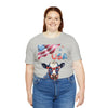 Mother Moo Patriotic USA Cow 4th of July Short Sleeve T-Shirt