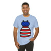 Patriotic Red, White and Blue Lady Casual Dress 4th of July Short Sleeve T-Shirt