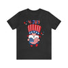 Patriotic Gnome Showing Love on the 4th of July Short Sleeve T-Shirt