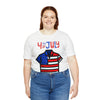 Patriotic Red, White and Blue Casual Shirt 4th of July Short Sleeve T-Shirt