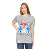 Patriotic Gnomes Sending a Happy 4th of July Short Sleeve T-Shirt