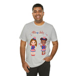 Celebrate With Us Patriotic Girls 4th of July Short Sleeve T-Shirt