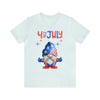 Thumbs Up Patriotic Gnome Celebrating the 4th of July Short Sleeve T-Shirt
