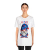 Home of the Brave Patriotic Gnome 4th of July Short Sleeve T-Shirt
