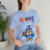 Home is Where the Heart Is Patriotic Eagle 4th of July Short Sleeve T-Shirt