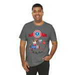 Oh My Stars! Chipmunk and Fireworks 4th of July Short Sleeve T-Shirt