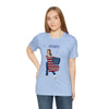 Let's Be Patriotic Flags and Fireworks Lady 4th of July Short Sleeve T-Shirt