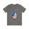 Thumbs Up Patriotic Gnome Celebrating the 4th of July Short Sleeve T-Shirt