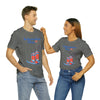 Happy Independence Day Red, White and Blue Cowboy Boots 4th of July Short Sleeve T-Shirt