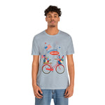 Celebrate Freedom Bike Ride Patriotic 4th of July Short Sleeve T-Shirt