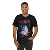 Thumbs Up Patriotic Gnome Celebrating the 4th of July Short Sleeve T-Shirt