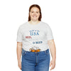 Red, White and Beer Made in the USA 4th of July Short Sleeve T-Shirt