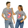Patriotic Lips Being Funny on the 4th of July Short Sleeve T-Shirt
