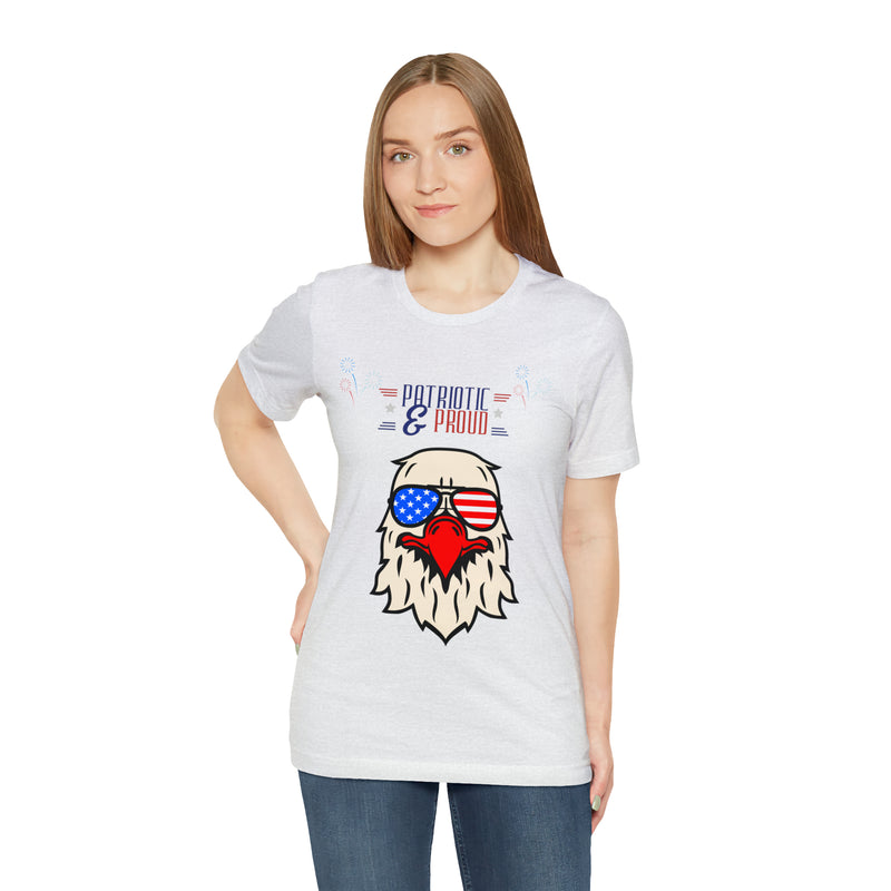 Patriotic and Proud Eagle 4th of July Short Sleeve T-Shirt