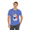 Cute Patriotic Cat Celebrating Freedom in the USA 4th of July Short Sleeve T-Shirt