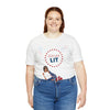 Let's Get Lit Lady Flags and Fireworks 4th of July Short Sleeve T-Shirt