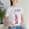 Statue of Liberty Home of the Brave and Free 4th of July Short Sleeve T-Shirt