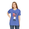 The Joy of Being Patriotic Lady Celebrating the Land of the Free 4th of July Short Sleeve T-Shirt