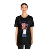 The Joy of Being Patriotic Lady Celebrating the Land of the Free 4th of July Short Sleeve T-Shirt