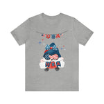 USA Patriotic Gnome Celebrating the 4th of July Short Sleeve T-Shirt