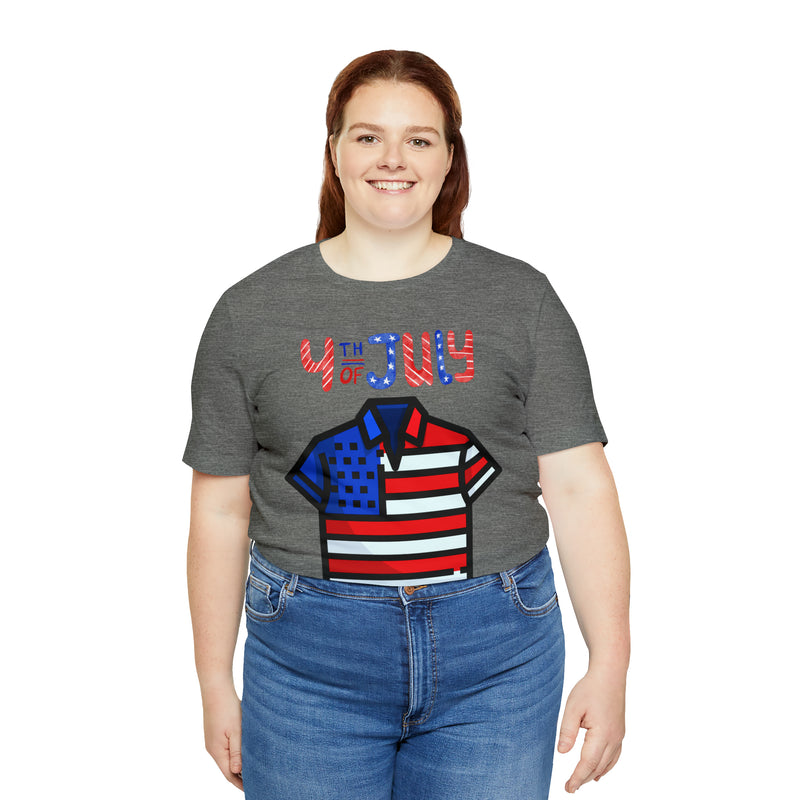 Patriotic Red, White and Blue Casual Shirt 4th of July Short Sleeve T-Shirt