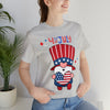 Patriotic Gnome Showing Love on the 4th of July Short Sleeve T-Shirt