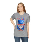 Brave and Patriotic Gnome on the 4th of July Short Sleeve T-Shirt