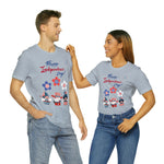 Happy Independence Day From the Rocking Gnome Band Celebrating the 4th of July Short Sleeve T-Shirt