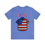 Patriotic Red, White and Blue Casual Shirt 4th of July Short Sleeve T-Shirt